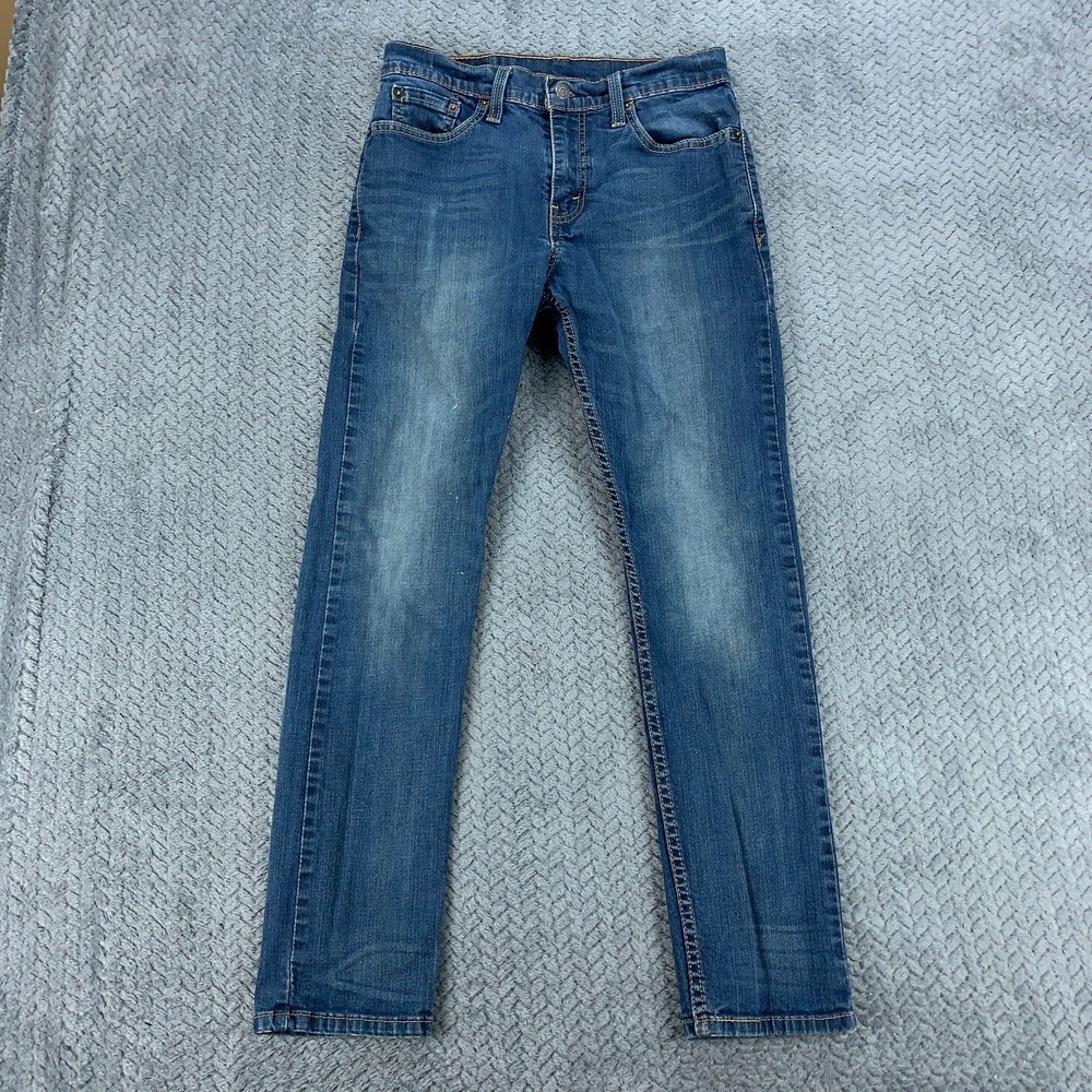 Levi's 502 Jeans Tapered Fit Mens 32x30 (Fits 28x28) Medium Blue Denim Stretch